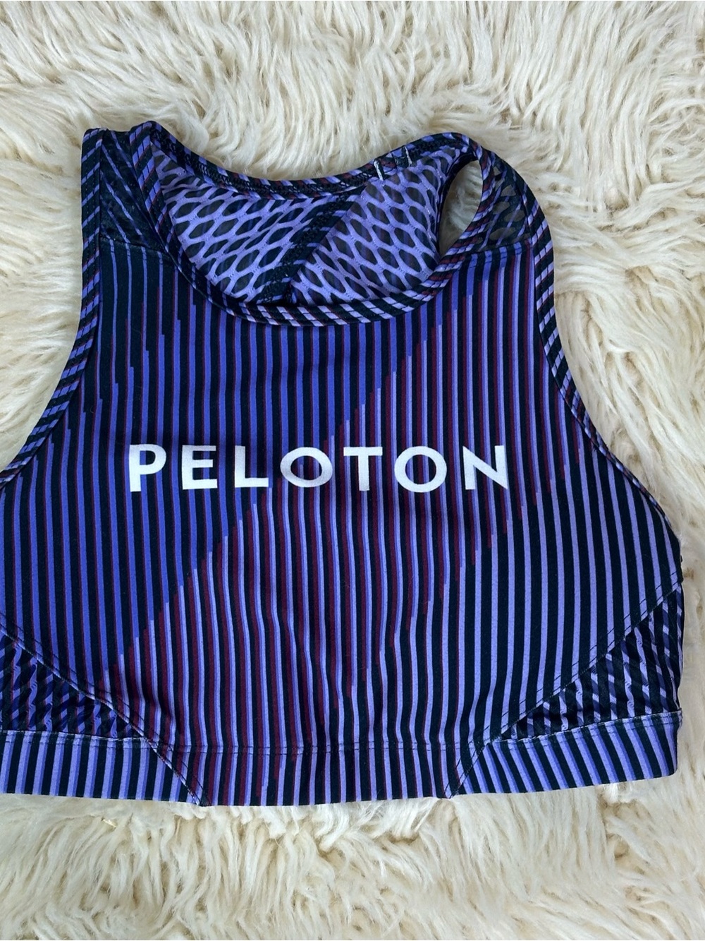 Peloton Purple Striped Racerback Crop Top